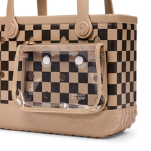 Load image into Gallery viewer, Bitty Checkered Bog Bag Caramel/Hot Cocoa
