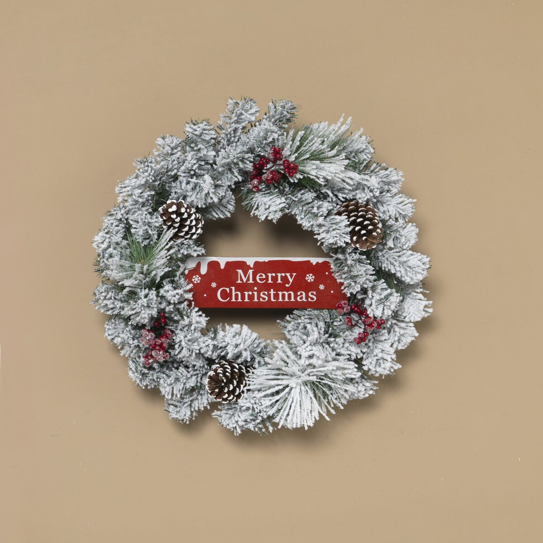 Holiday Frosted Pinecone Wreath