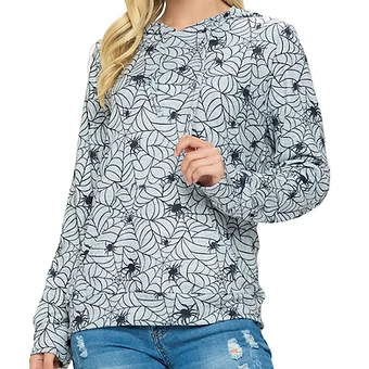 Spider Web Hooded Pullover