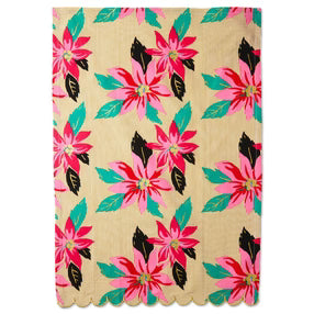Lacey Chabert Collection Vibrant Poinsettias Tea Towel