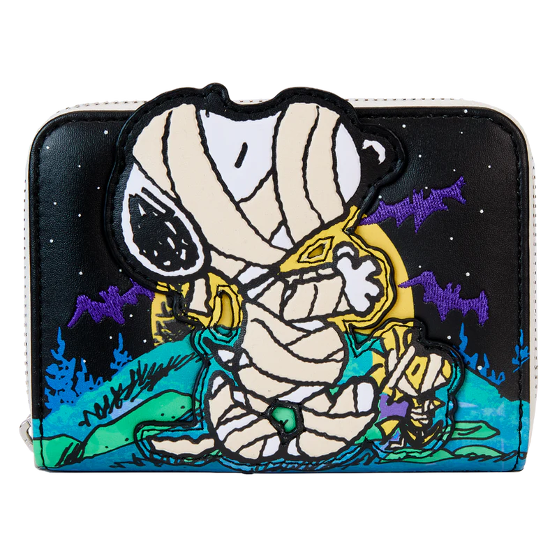 Peanuts Snoopy Mummy Haunt Glow Zip Around Wallet by Loungefly