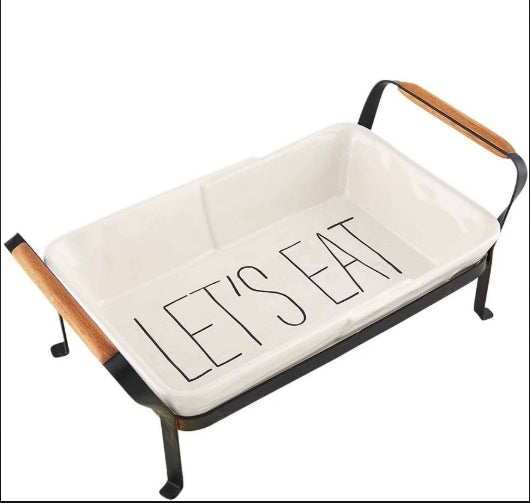 Mud Pie Let's Eat Serving Dish