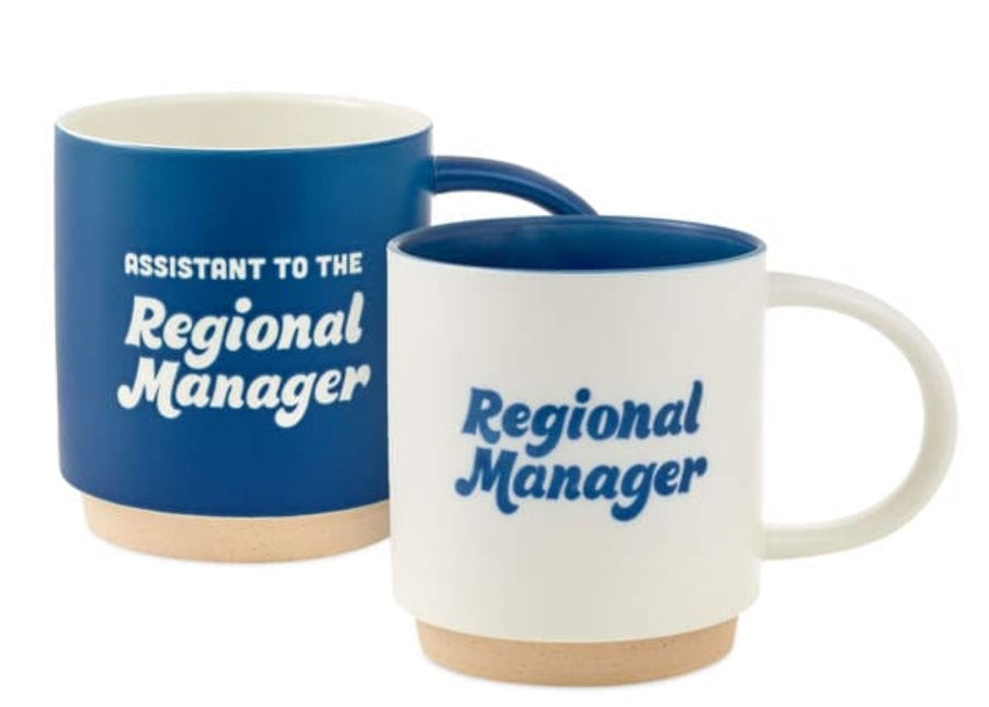 The Office Blue And White Stacking Mugs, Set Of 2