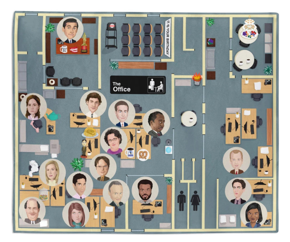 The Office Dunder Mifflin Floor Plan Throw Blanket