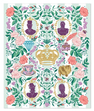 Load image into Gallery viewer, Bridgerton Ton Silhouettes on Floral Blanket, 50x60
