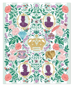 Bridgerton Ton Silhouettes on Floral Blanket, 50x60