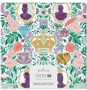 Bridgerton Ton Silhouettes on Floral 1000-Piece Jigsaw Puzzle
