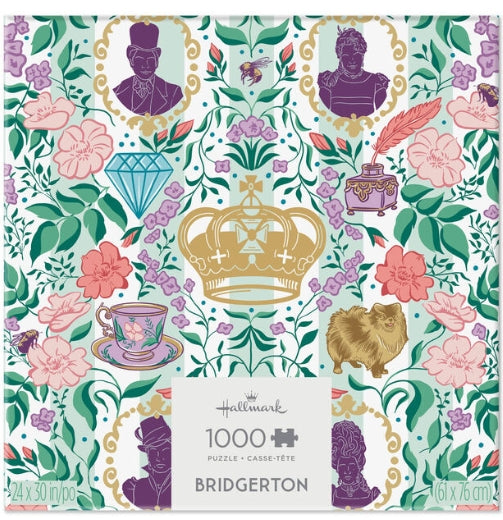 Bridgerton Ton Silhouettes on Floral 1000-Piece Jigsaw Puzzle