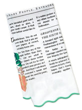 Load image into Gallery viewer, Bridgerton Lady Whistledown&#39;s Society Papers Tea Towel, 18x26
