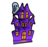 Purple Haunted House Halloween Mini Infinity Mirror